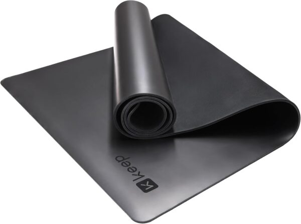 KEEP Professional Yoga Mat with Strap for Men and Women, 5mm Heavy High-Density Natural Rubber Mat for Premium Material Superior Grip, Non-Slip, Eco-Friendly 74"x26" Exercise Mat for Pilates and Fitness Workouts
