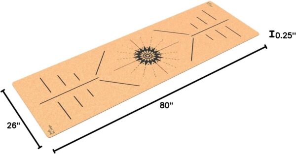 Luxury Cork Yoga Mat - Non Slip, Extra Thick Grip. Thicker, Longer, and Wider for More Comfort and Support. Tough Enough For Hot Yoga. Natural, Non Toxic, and Eco Friendly. Optional Alignment Lines. - Image 10