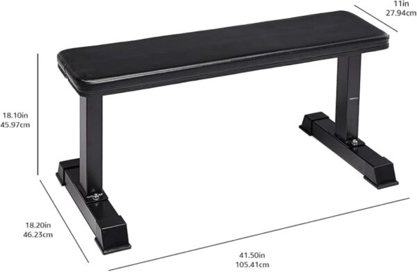 Amazon Basics Flat Weight Bench, Black - Image 5