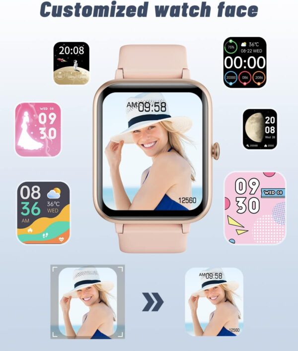 GRV Smart Watch for iOS and Android Phones (Answer/Make Calls), Watches for Women IP68 Waterproof Smartwatch Fitness Tracker Watch with Heart Rate/Sleep Monitor Steps Calories Counter (Pink) - Image 2