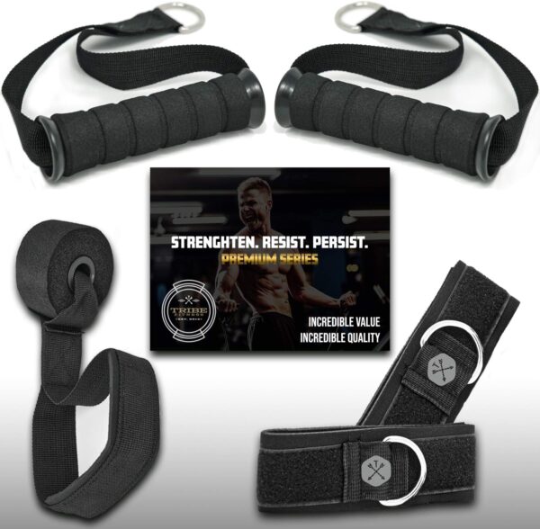 TRIBE Resistance Bands Set &Weights for Exercises Bands for Men/Women with Workout Bands, Handles, Door Anchor, Ankle Straps, Carry Bag, Exercise eBook I Resistance Training, Fitness Equipment - Image 3