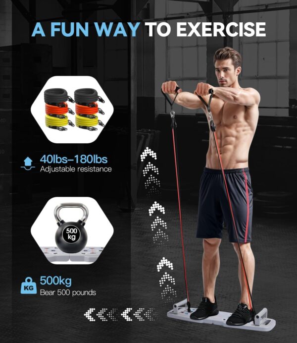 Push Up Board, Workout Equipment Home Gym,Exercise Equipment,Pushup Stands Strength Training,Portable Multi Function Foldable 20 in 1 Pull Up Bar Fitness - Image 3