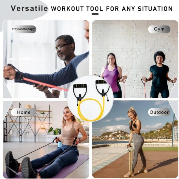 Resistance Bands with Handles, Exercise Resistance Bands, Workout Bands with Door Anchors, Adjustable Length, for Resistance Training, Physical Therapy, Home Workouts - Image 6