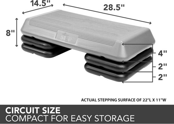 The Step Circuit Size Aerobic Platform, Circuit Size Steppers for Exercise with Risers for Adjustable Home Workout, Stair Stepper for Exercise and Home Gym - Image 3