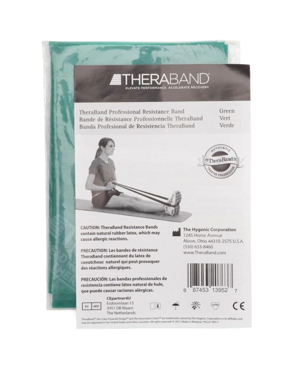 THERABAND Professional Latex Resistance Bands, Individual 6 Ft Elastic Band for Upper & Lower Body Exercise, Physical Therapy, Pilates, At-Home Workouts, 6 Foot, Green, Heavy, Level 4 - Image 7