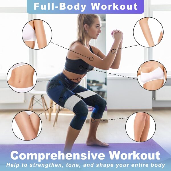 Resistance Bands for Working Out, 3 Levels Exercise Bands Workout Bands Set for Women Men, Hip Legs Booty Bands for Home Fitness, Gym, Yoga, Pilates - Image 5
