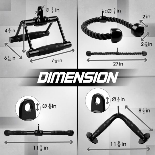 Yes4All Cable Machine Attachment, Tricep Straight Bar, V Bar, LAT Pulldown Attachments/Accessories Load 880lbs for Home Gym - Image 2