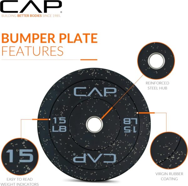 CAP Barbell Rubber Olympic Bumper Plate | Multiple Options/Colors - Image 3