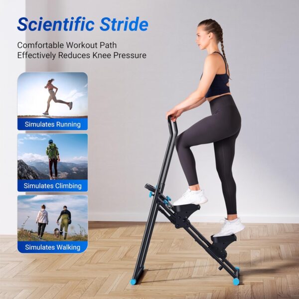 MERACH Stair Stepper for Home Gym Exercise, New Version Vertical Climber Machine for Full-Body Workout, Compact Folding Cardio Exercise Climber with Extended Step Range, Adjustable Handlebar & Pedals - Image 4