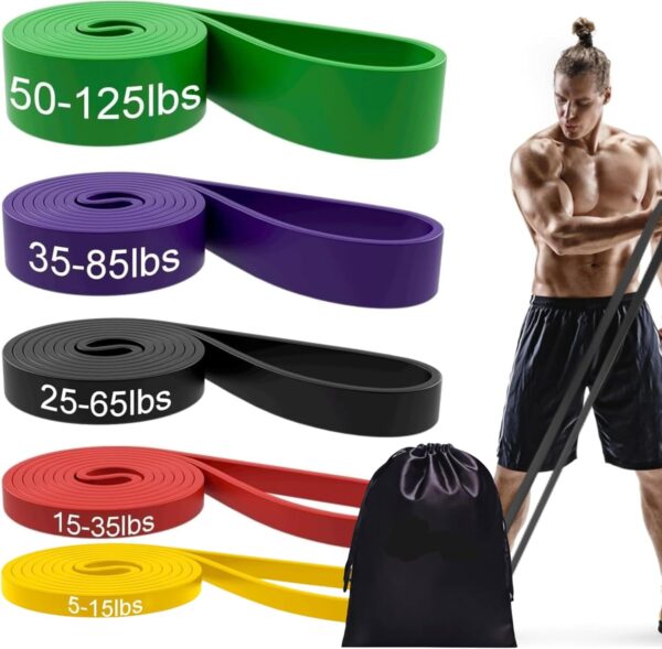 Heavy Duty Resistance Bands Set – 5 Resistance Levels for Men & Women, Natural Latex, Perfect for Home Workouts, Stretching, Muscle Toning, and Strength Training