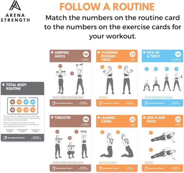 Arena Strength Workout Cards - Instructional Fitness Deck for Booty Band Workouts, Beginner Fitness Guide for Resistance Band Training Exercises at Home. Includes Workout Routines. - Image 7