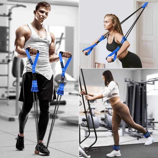 Heavy Exercise Bands Resistance Bands for Working Out, 300lbs/360lbs Fitness Workout Bands with Handles, Door Anchor, Leg Ankle Straps, Home Gym Workout Equipment for Men Strength Training Stretching - Image 6