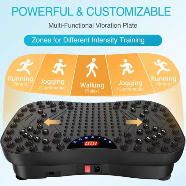 AXV Vibration Plate Fitness Platform Exercise Machine Vibrating Lymphatic Drainage Shaking Workout Full Body Shaker Vibrate Stand Shake Board Sport Gym Pad for Weight Loss Fat Burner for Women Men - Image 4