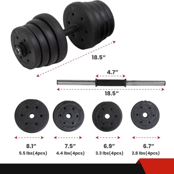 PayLessHere Adjustable Dumbbell Sets 2 in 1 Free Weights Dumbbells with Anti-Slip Metal Handle for Men and Women Strength Training Home Gym Workout Equipment for Full Body Workout Fitness(Pair) - Image 8