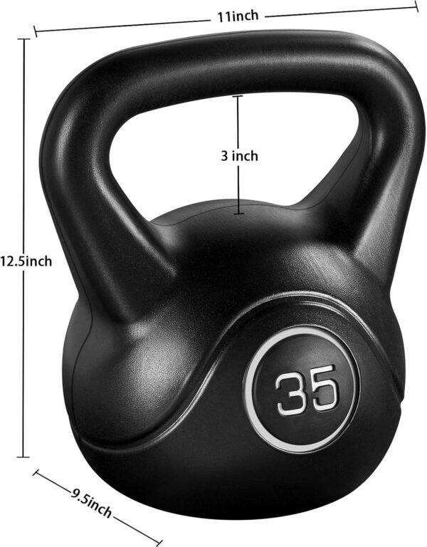 Yaheetech 35lbs Kettlebell Weights, Men & Women Home Gym Kettle Bell Exercise & Fitness Equipment w/Wide Flat Base & Textured Grip for Strength Training - Image 3