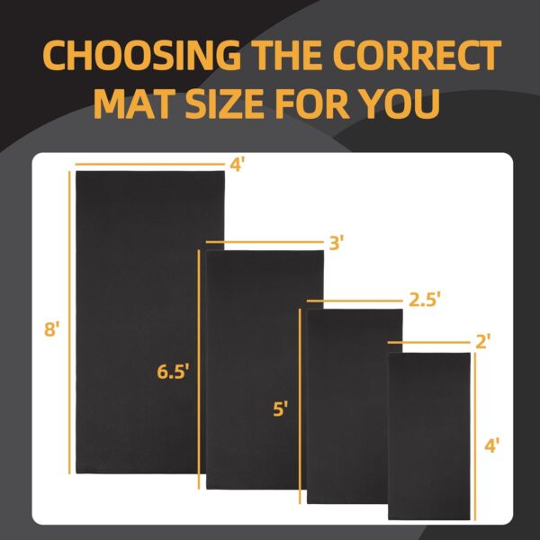 High Density Home Gym Treadmill Exercise Bike Equipment Mat, 1/4" Thick, Multiple Sizes - Image 6