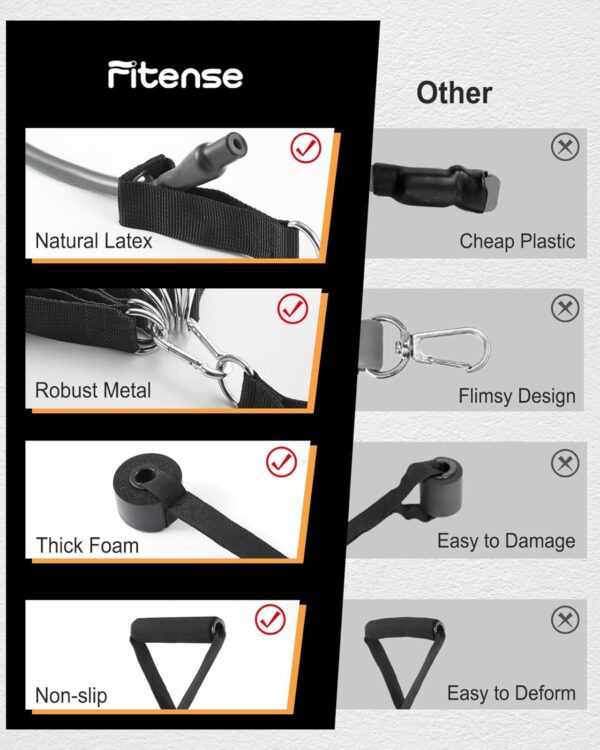 6Pcs Resistance Bands, Workout Bands 270lbs, Exercise Bands with Handles/Door Anchor/Ankle Straps/Bag/Poster for Men, Heavy Resistance Bands for Working Out at Home - Image 7