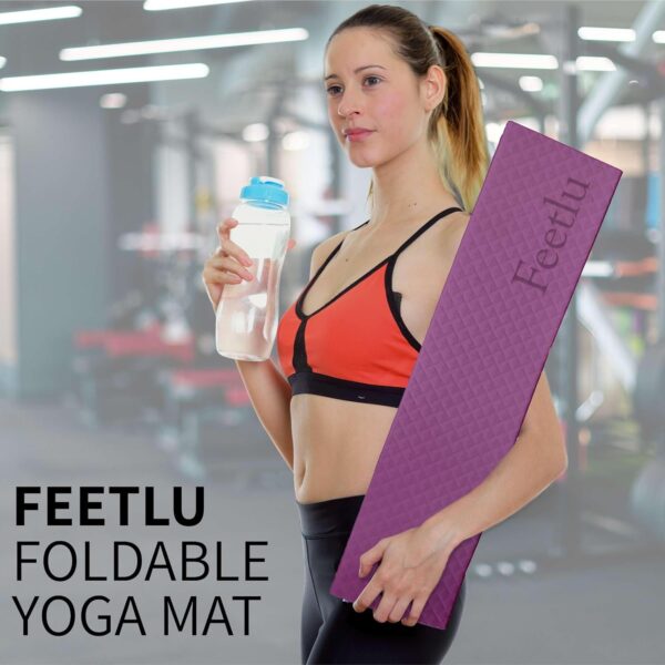 Foldable Yoga Mat - 6mm & 8mm Thick, Large, Lightweight, and Easy to Store - Anti-Slip Folding Exercise Mat for Yoga, Pilates, Home Workouts, and Floor Exercises - Image 5