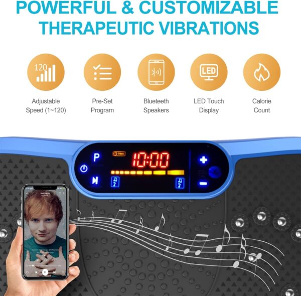 AXV Vibration Plate Fitness Platform Exercise Machine Vibrating Lymphatic Drainage Shaking Full Body Shaker Workout Vibrate Stand Shake Board Sport Gym for Weight Loss Fat Burner for Women Men - Image 5