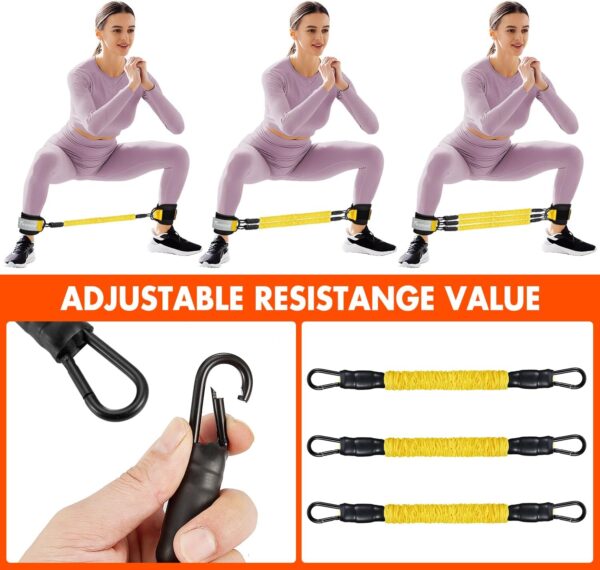 Ankle Resistance Bands with Cuffs, Ankle Bands for Working Out, Glutes Workout Equipment, Butt Exercise Equipment for Kickbacks Hip Fitness Training, Legs Resistance Bands for Women & Men - Image 7