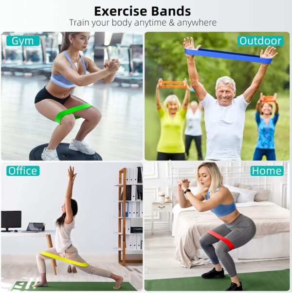 Renoj Resistance Bands for Working Out, Elastic Exercice Loop Bands for Physical Therapy, 5 Set of Stretch Bands for Booty Legs, with Instruction Manual and Carry Bag - Image 6