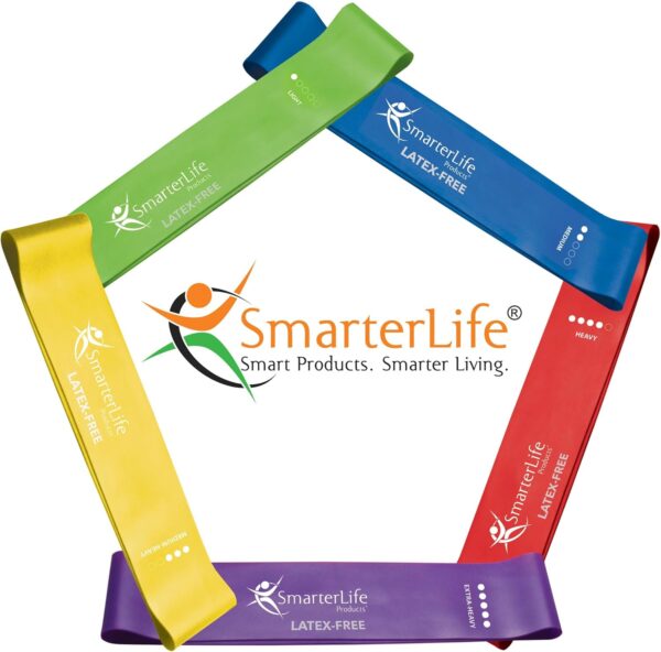 SmarterLife Resistance Bands for Working Out, Non-Latex Exercise Bands for Women, Men, 5 Extra Wide Workout Bands For Weight Loss, Home Gym, Booty Bands, Physical Therapy Bands, Workout Guide Included - Image 7