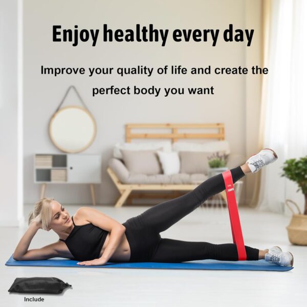 Resistance Bands for Working Out, Exercise Bands Resistance Bands Set with 5 Resistance Levels, Multi-Colored Workout Bands for Indoor and Outdoor Fitness, Leg Strength Training, Rehab, Yoga - Image 6
