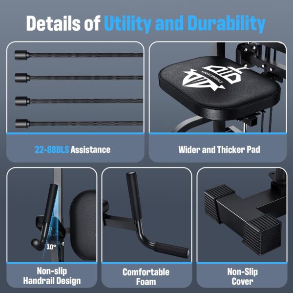 Sportsroyals Power Tower Pull Up Dip Station Assistive Trainer Multi-Function Home Gym Strength Training Fitness Equipment 440LBS - Image 6