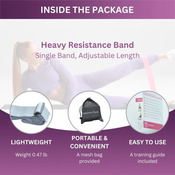 Adjustable Fabric Resistance Bands with Heavy Resistance Levels, Non-Slip Exercise Bands for Men and Women, Perfect Workout Bands for Glutes and Lower Body Training - 1 Pack - Image 4