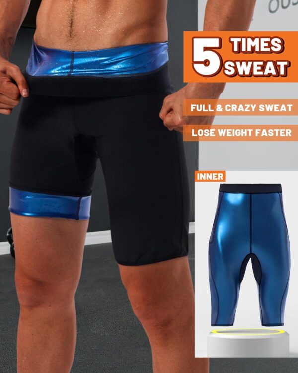Sauna Sweat Short Pants for Men Hot Thermo Sauna Leggings Compression Hight Waist Pants Workout Body Shaper Sauna Suit - Image 2
