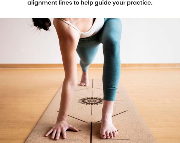 Luxury Cork Yoga Mat - Non Slip, Extra Thick Grip. Thicker, Longer, and Wider for More Comfort and Support. Tough Enough For Hot Yoga. Natural, Non Toxic, and Eco Friendly. Optional Alignment Lines. - Image 5