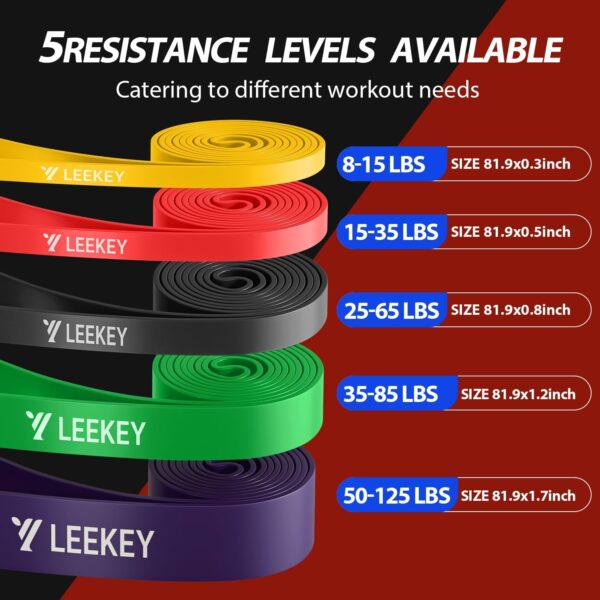 LEEKEY Resistance Bands, Exercise Bands Pull Up Assist Bands - Workout Bands Set - Mobility Band Powerlifting Bands for Men and Women Fitness Training, Physical Therapy,Home Workouts - Image 4