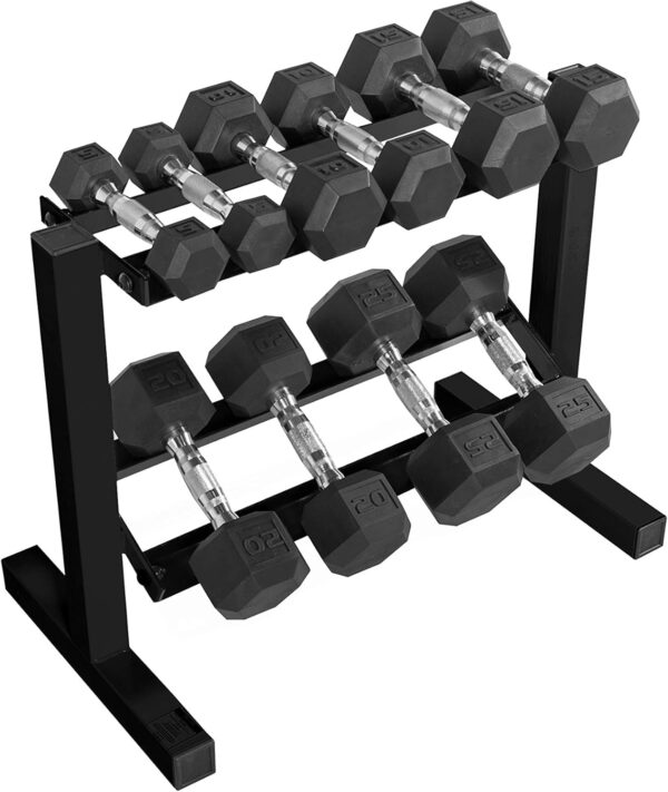 CAP Barbell 150 lb Dumbbell Set with 2-Tier Rack | Multiple Options
