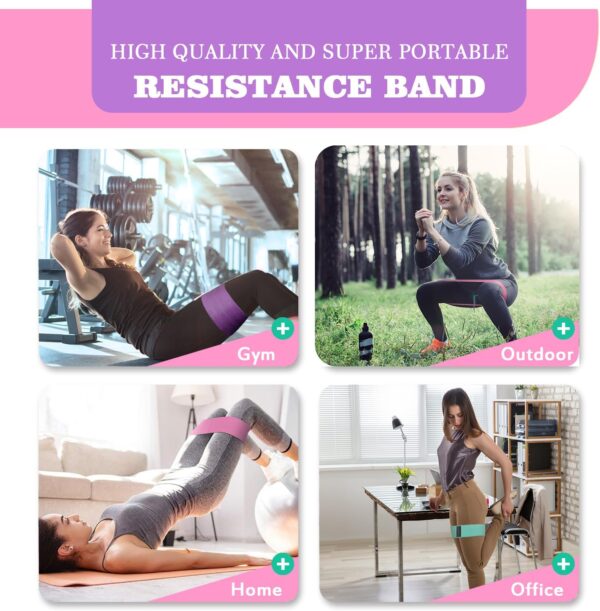 Fabric Resistance Bands for Working Out, 5 Levels Booty Bands for Women Men, Cloth Workout Bands Resistance Loop Exercise Bands for Legs Butt at Home Fitness, Yoga, Pilates - Image 5