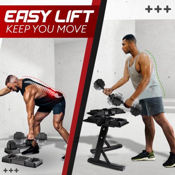 Yes4All Stand for Adjustable Dumbbells up to 160 Pound, Dumbbells Spotter Stand, Dumbbells Rack & Weight Rack with Strap, Convenience & Safety, Easy Storage, Use Expandable Dumbbells - Image 5