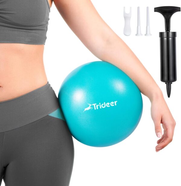 Trideer Pilates Ball 9 Inch with Pump,Core Ball, Mini Pilates Ball for Physical Therapy,Small Exercise Ball Between Knees,Small Workout Ball for Barre,Yoga,Stability,Workout,Office&Home Gym