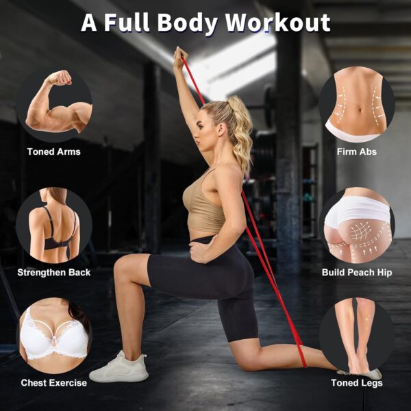 Pull Up Assistance Bands Set 5 LBS - 230 LBS, Long Resistance Bands for Pull Ups Working Out, Gym Workout Bands for Men Exercise Muscle Training and Shape Body - Carry Bag Included - Image 3