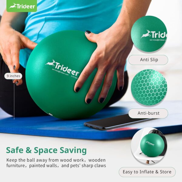 Trideer Exercise Balls Physical Therapy, 9 Inch Pilates Ball Between Knees for Physical Therapy, Mini Exercise Ball - Yoga Ball, Small Workout Balls for Core Strength and Back Support - Image 6