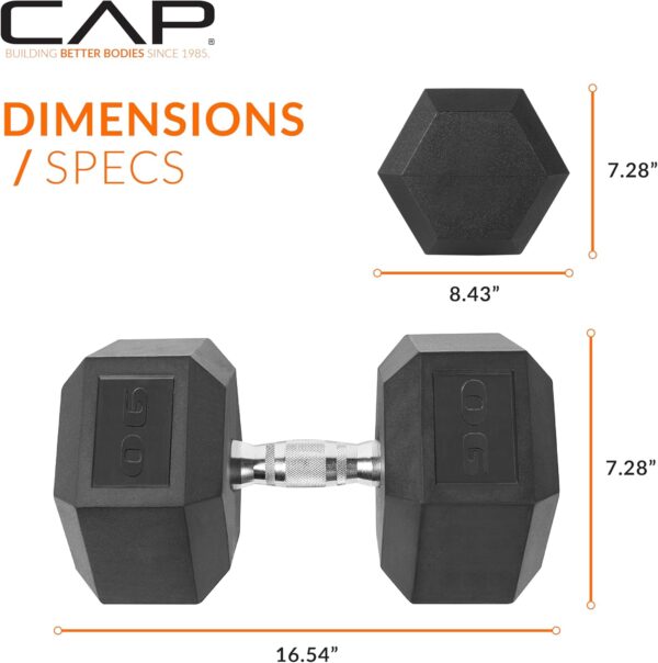 CAP Barbell Coated Hex Dumbbell Weight | Multiple Options - Image 4