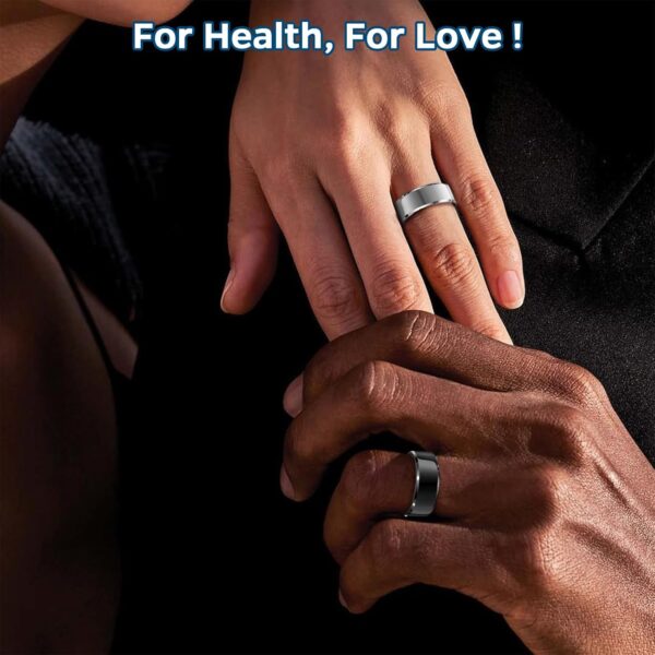 Smart Ring Health Tracker, Sleep Tracker Ring with Heart Rate, Waterproof Fitness Ring for Activity Monitoring/Steps/Distance/Calories, Air Gestures,Up to 7-Day Battery, for iOS and Android (Black,#8) - Image 6