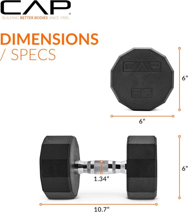 CAP Barbell Coated Hex Dumbbell Weight | Multiple Options - Image 4