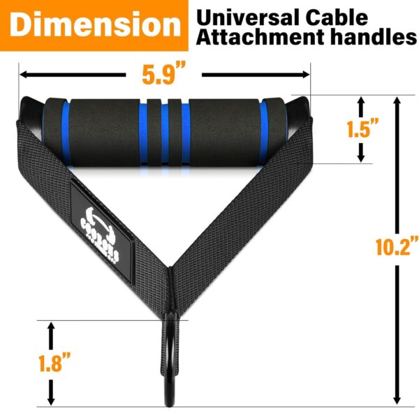 Heavy Duty Exercise Handles, Gym Handles for Cable Machine Attachment, Grip Gym Equipment, Resistance Bands, and Weight Lifting (Set of 2) - Image 2