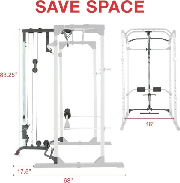 Fitness Reality Squat Rack Power Cage | Optional LAT Pulldown & Leg Holdown Attachment | Squat and Bench Rack Combos | Super Max 810 XLT - Image 5