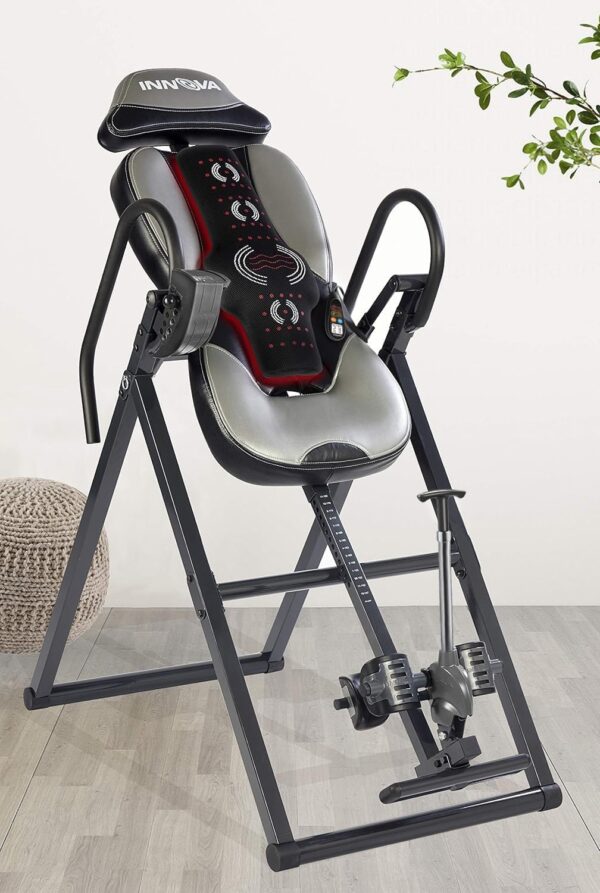 INNOVA HEALTH AND FITNESS ITM5900 Advanced Heat and Massage Inversion Table, Gray/Black - Image 8