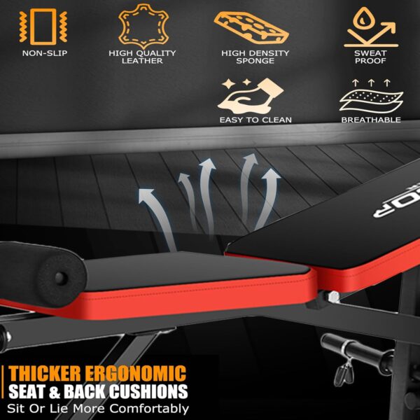 OPPSDECOR 6 in 1 660lbs Weight Bench Set with Squat Rack, Bench Press Set with Barbell Rack, Adjustable Incline Strength Training Workout Bench with Leg Developer Preacher Curl for Home Gym PXZXYX1 - Image 7