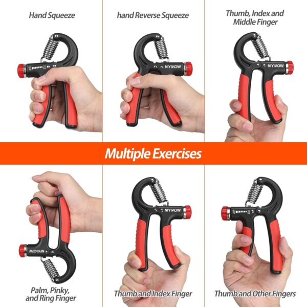 NIYIKOW Grip Strength Trainer, Hand Grip Strengthener, Adjustable Resistance 22-132Lbs (10-60kg), Forearm Strengthener, Perfect for Musicians Athletes - Image 3