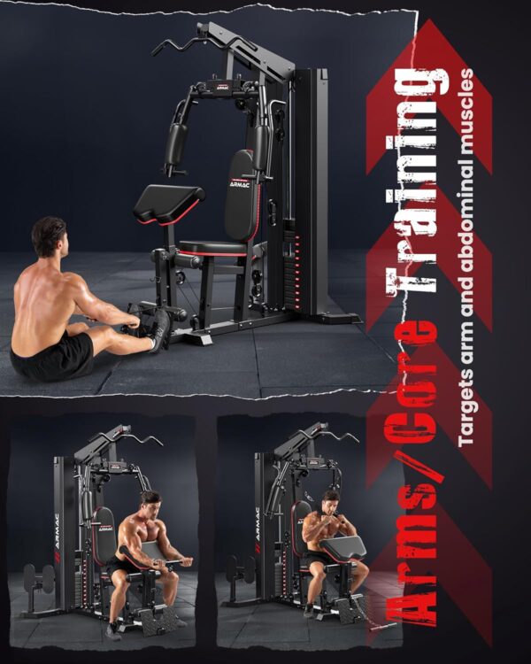 ARMAC Multifunctional Home Gym, Gym Equipment for Home, Workout Station for Leg Press & Chest Fly, Exercise Equipment with150LBS Weight Stack - Image 7