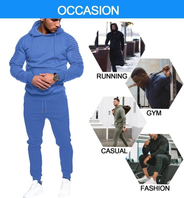 COOFANDY Men's Tracksuit 2 Piece Hoodie Sweatsuit Sets Casual Jogging Athletic Suits - Image 4