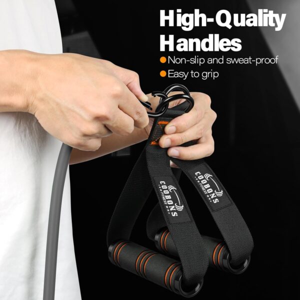 Resistance Bands, Heavy Exercise Bands with Handles, Fitness Bands for Working Out, Workout Bands for Men and Women, Weight Bands Set for Muscle Training, Strength, Yoga, Home Gym Equipment - Image 6