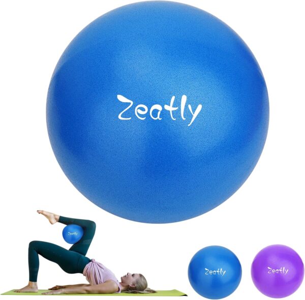 9 Inch Mini Exercise Ball for Pilates, Yoga, and Core Training, Small Exercise Ball with Pump, Guide for Physical Therapy, Balance, Stability, and Stretching, Ideal for Home land Office Fitness